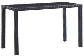 vidaXL fekete polyrattan kerti asztal 123 x 60 x 74 cm