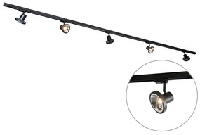 Okos sínrendszer 5 spotlámpával fekete jobb oldali LED-del, 3 fázisú - Iconic Jeany