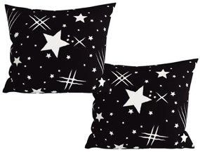 NIGHT SKY 2 db mikroszálas díszpárnahuzat szett 45x45 cm, fekete