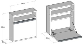 Összecsukható munkaasztal OPTIMUM 60x64 cm fehér
