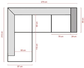 MICA világosbarna sarok ülőgarnitúra Változat: Bal sarok
