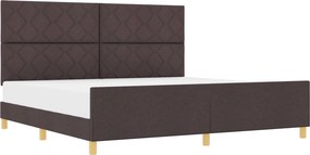 vidaXL Ágykeret fejtámlával sötétbarna 200 x 200 cm szövet