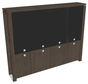 Verno+ magas szekrény 260 x 46 x 210 cm, kombinált ajtó, antracit tölgy / fekete