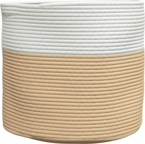 vidaXL bézs és fehér pamut tárolókosár Ø40 x 35 cm