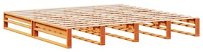 viaszbarna tömör fa könyvespolcos ágy matrac nélkül 200 x 200cm