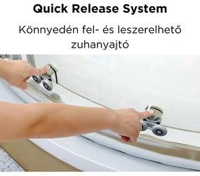 Elio Black 80X80 cm íves két tolóajtós zuhanykabin 6 mm vízlepergető biztonsági üveggel, fekete elemekkel, 190 cm magas