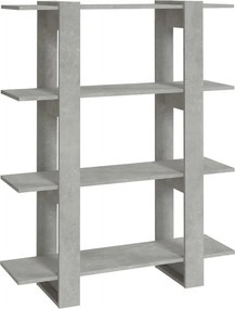 vidaXL betonszürke könyvszekrény/térelválasztó 100 x 30 x 123,5 cm