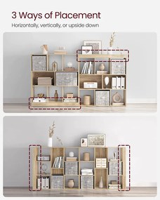 könyvespolc, térelválasztó polc, 97,5 x 100 x 30 cm tölgy szín