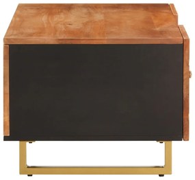 barna és fekete tömör mangófa dohányzóasztal 100 x 54 x 40 cm