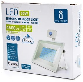 Aigostar - LED Reflektor érzékelővel LED/50W/230V 6400K IP65 fehér