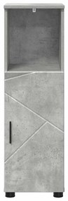 Fürdőszoba Székény ajtóval Beton szürke 30 x 35 x 95 cm Faanyag