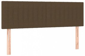 sötétbarna szövet LED-es fejtámla 144x5x78/88 cm