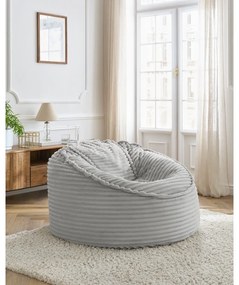 Világosszürke kordbársony babzsákfotel Socrate – Bobochic Paris