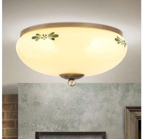 Orion DL 7-673 - Mennyezeti lámpa LANDHAUS 2xE27/60W/230V átm. 28 cm bronz/bézs