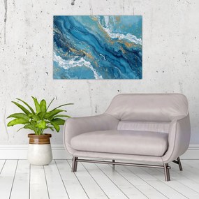 Kép - Világoskék márvány arannyal II. (70x50 cm)
