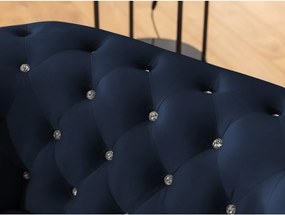 Kék bársony kinyitható kanapé 148 cm York Blik – Ropez