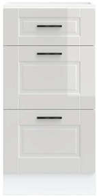 konyhai alsószekrény Porto&quot; magasfényű fehér, rétegelt fa&quot;