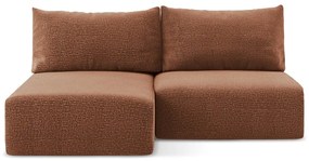 Téglavörös kinyitható-tárolóhelyes sarokkanapé (bal oldali) Kalena – Makamii