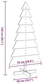 fehér tömör fenyőfa karácsonyfa-dekoráció 150 cm