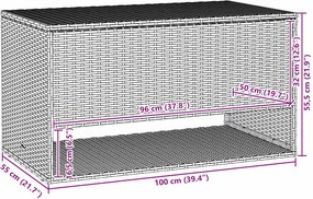 Barna Polyrattan Kültéri Párna Doboz 100X55X55,5 Cm