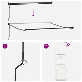 narancssárga-barna automata behúzható napellenző 3 x 2,5 m