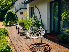 Bézs KOLUMBIA függőfotel fekete állvánnyal