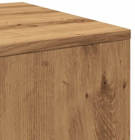 3 db kézműves tölgy színű szerelt fa kisasztal