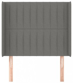 sötétszürke szövet fejtámla szárnyakkal 103x16x118/128 cm