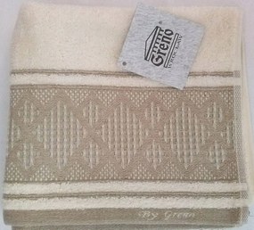 Törölköző 50x90 geometria krémszínű bézs rombuszok