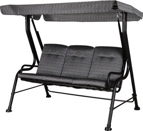 Outsunny Hollywood Hinta, 3 Személyes Kerti Hinta, Állítható Napernyő, Textilfény Szürke 200 x 120 x 170 cm | Aosom