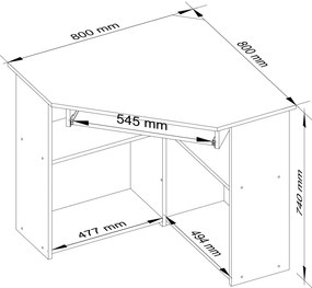 Sarok PC asztal Titus (wenge). Akció -16%. 1068780