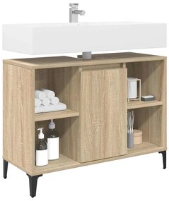 vidaXL Mosdókagyló szekrény polcokkal Sonoma tölgy 80 x 33 x 60 cm