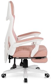 Gamer Forgószék Rózsaszín/Fehér Színben. Teherbírás: 150 kg. BING