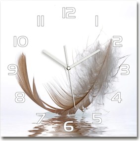 Nagy üveg falióra Toll a vízen 60x60