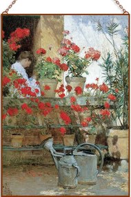 Childe Hassam - Geraniums üvegkép, falikép