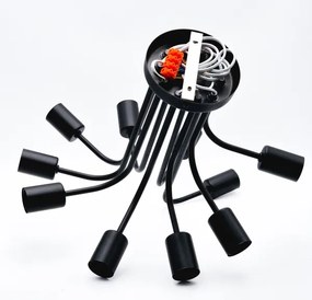 Felületre szerelhető csillár  TRINITY 10xE27/15W/230V fekete