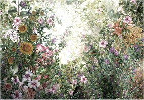 Tapéta Virágos Paradicsom Napraforgók Bazsarózsa Romantikus Provence 250x175 +ragasztó