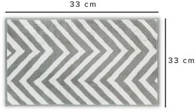 Fehér-szürke pamut törölköző 33x33 cm Chevron – Foutastic