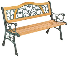 tectake 401426 kerti pad kathy tömörfa 2-üléses 124x60x83cm - barna