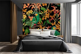 Gario Fotótapéta Madár a levelek hátterében absztrakt színes - Andrea Haase Anyag: Vlies, Méret: 250 x 250 cm