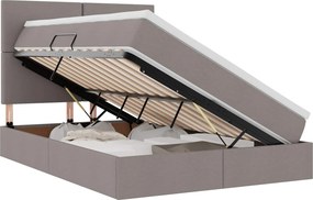 vidaXL Ágy tárolóval és matraccal Tópszínű 140 x 190 cm Poliészter
