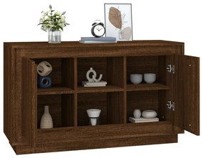 barna tölgyszínű szerelt fa tálalószekrény 102 x 35 x 60 cm