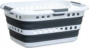 Hamper összecsukható szennyestartó kosár 45L fehér-szürke