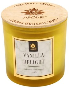 Arome Vanilla delight szója gyertya  400 g fa kanóccal és fedéllel
