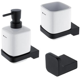 NIMCO MAC készlet-31K-T-90 -Szappan adagoló, fogkefe állvány és fali kampó MAYA