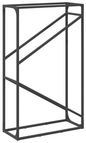 fekete hidegen hengerelt acél tűzifatároló 60x25x100 cm