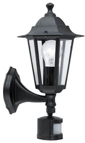 EGLO 22469 - Kültéri fali lámpa érzékelővel LATERNA 1xE27/60W fekete