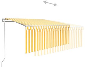 sárga-fehér automata kihúzható napellenző redőnnyel 3 x 2,5 m