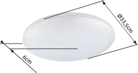 Globo 32118-24 Kültéri lámpa, plasztik ezüst, plasztik fehér fehér, IP54, ø: 330, H:56, Tartozéka: 1xLED 24W 230V, 1900lm, 3000K