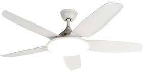Mennyezeti ventilátor fehér 130 cm LED-del, fényerőszabályzóval és távirányítóval - Vifte
